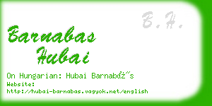 barnabas hubai business card